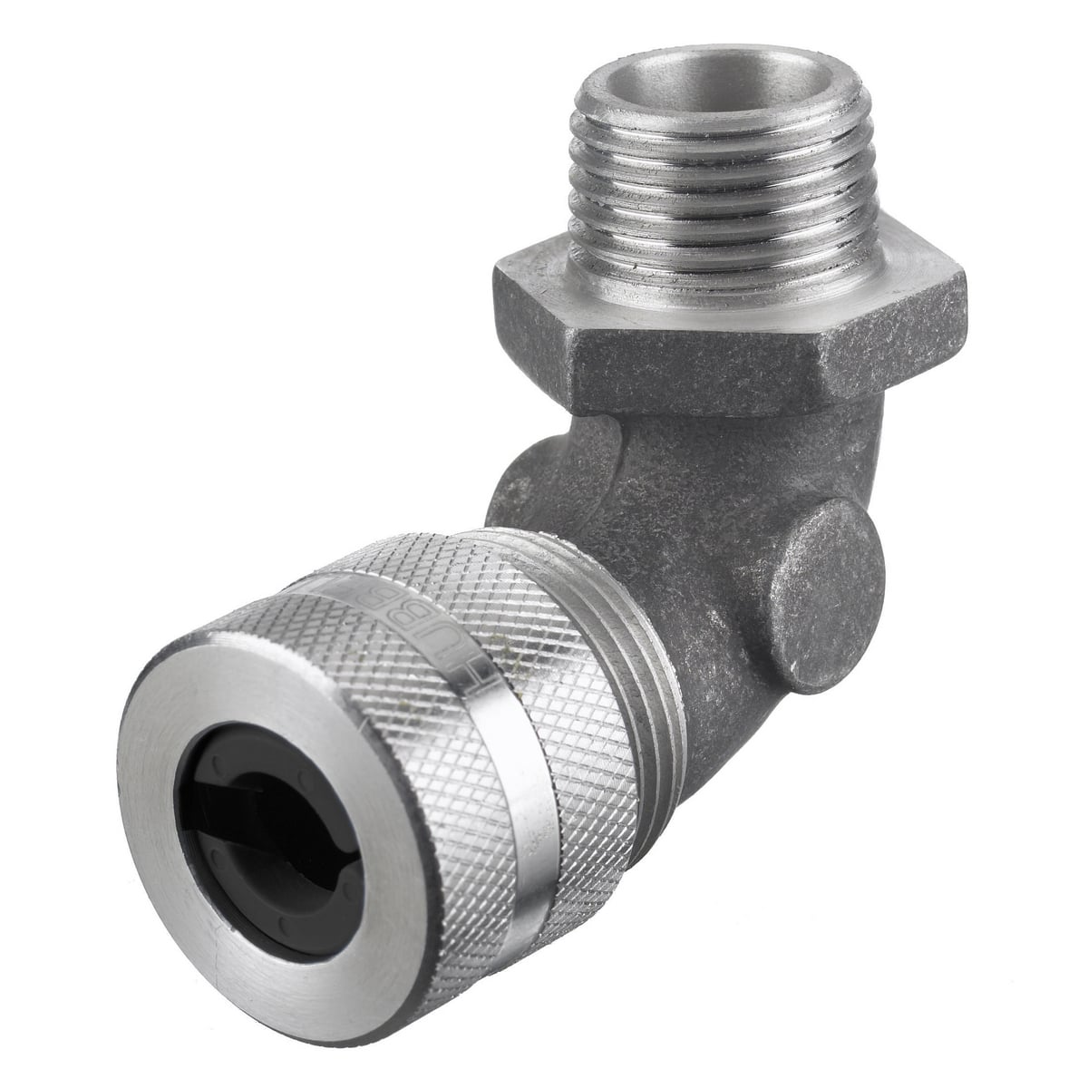 NHC1010 90 deg Form 1 Standard Cord Connector, 3/8 in MNPT Trade, 1 Conductor, 0.25 to 0.31 in Cable Openings, Aluminum, Machined