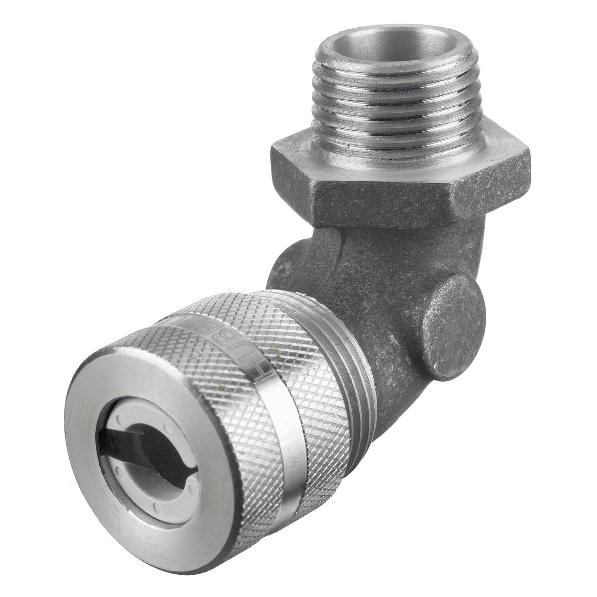 NHC1011 90 deg Form 1 Standard Cord Connector, 3/8 in MNPT Trade, 1 Conductor, 0.31 to 0.38 in Cable Openings, Aluminum, Machined