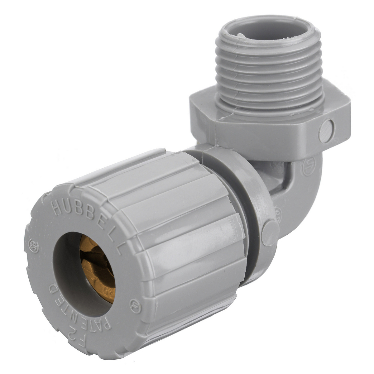 NHC1020CR NHC 90 deg Form 2 Standard Cord Connector, 1/2 in MNPT Trade, (1) Conductors, 0.13 to 0 .19 in Cable Openings, Nylon, Smooth
