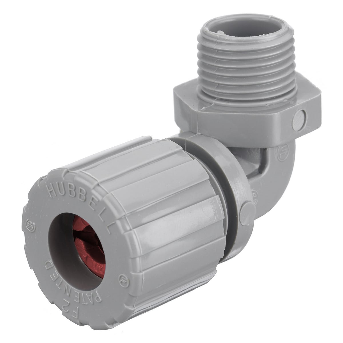 NHC1021CR 90 deg Form 2 Standard Cord Connector, 1/2 in MNPT Trade, 1 Conductor, 0.19 to 0.25 in Cable Openings, Nylon, Smooth