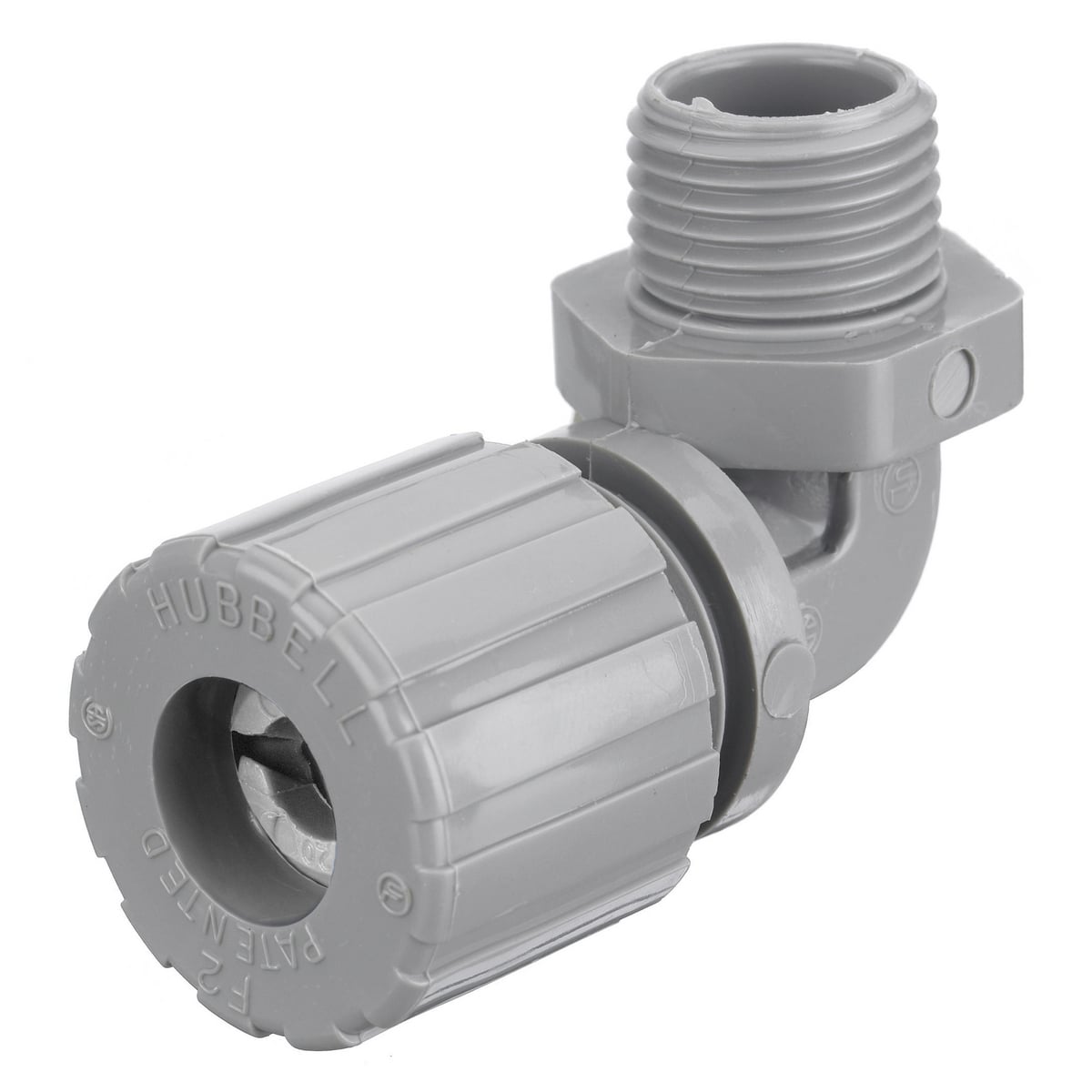 NHC1022CR NHC 90 deg Form 2 Standard Cord Connector, 1/2 in MNPT Trade, (1) Conductors, 0.25 to 0.38 in Cable Openings, Nylon, Smooth