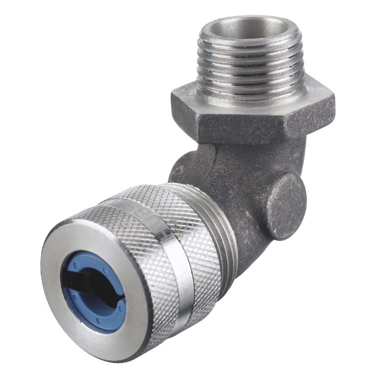 NHC1035 90 deg Form 3 Standard Cord Connector, 3/4 in MNPT Trade, 1 Conductor, 0.38 to 0.5 in Cable Openings, Aluminum, Machined
