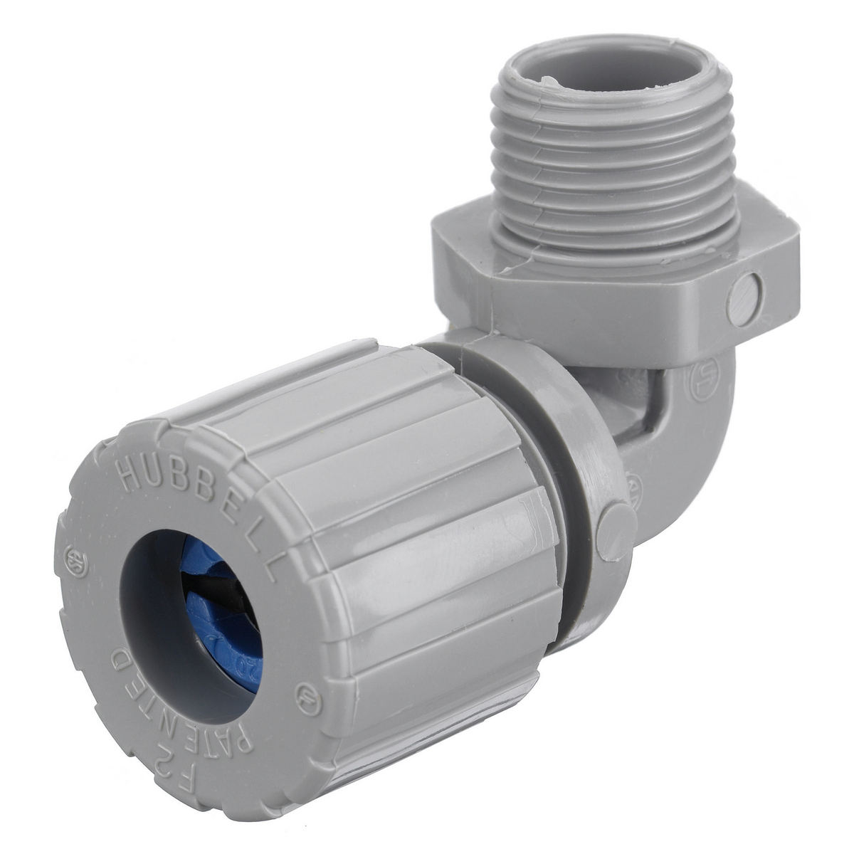 NHC1035CR NHC 90 deg Form 3 Standard Cord Connector, 3/4 in MNPT Trade, (1) Conductors, 0.38 to 0.5 in Cable Openings, Nylon, Smooth