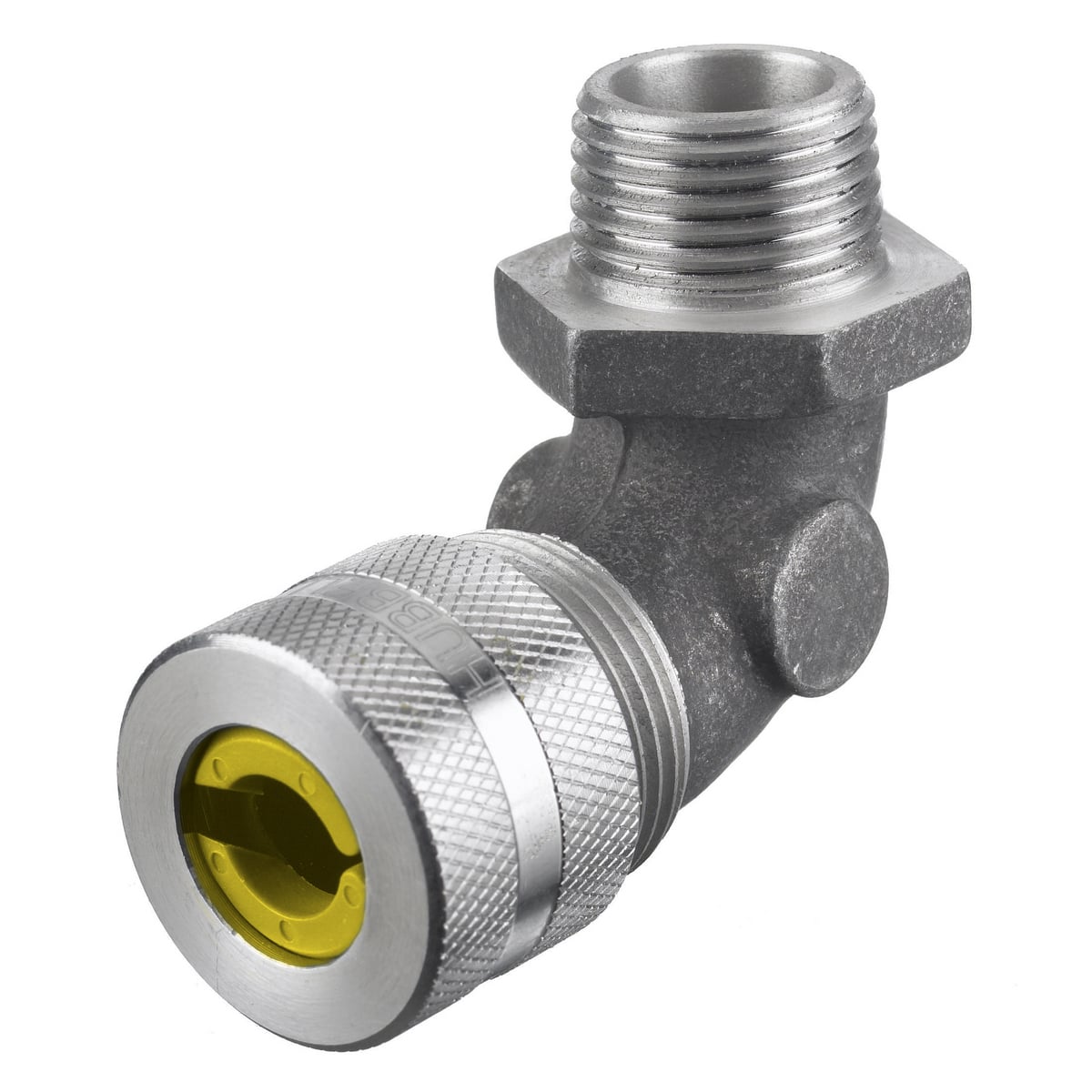NHC1037 90 deg Form 3 Standard Cord Connector, 3/4 in MNPT Trade, 1 Conductor, 0.63 to 0.75 in Cable Openings, Aluminum, Machined
