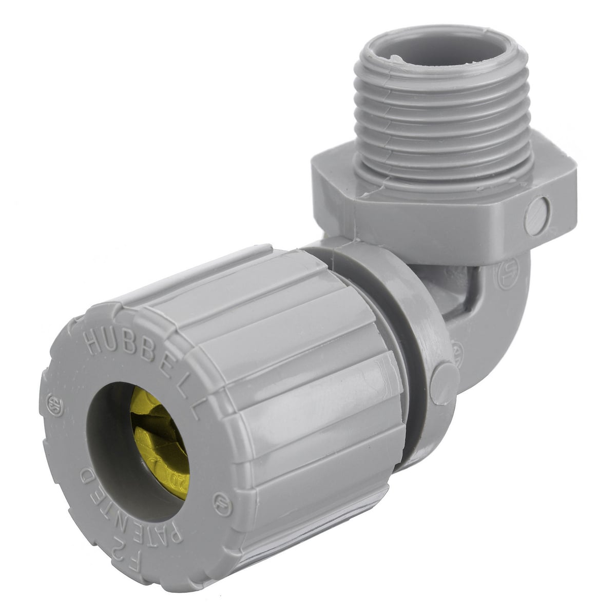 NHC1041CR NHC 90 deg Form 4 Standard Cord Connector, 1 in MNPT Trade, (1) Conductors, 0.63 to 0.75 in Cable Openings, Nylon, Smooth