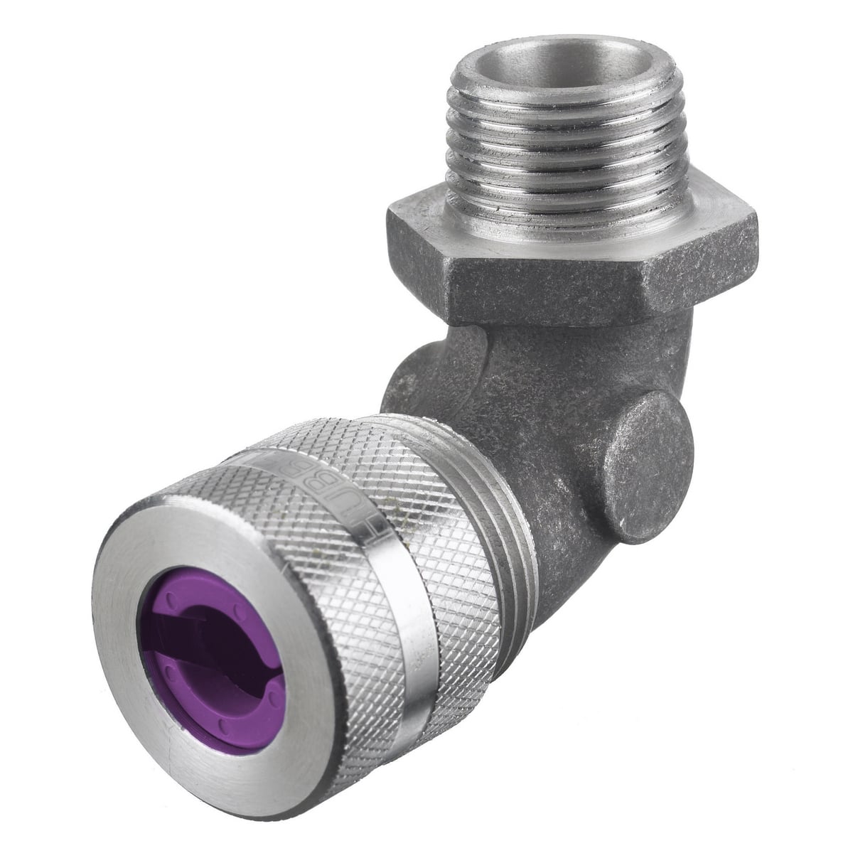 NHC1042 90 deg Form 4 Standard Cord Connector, 1 in MNPT Trade, 1 Conductor, 0.75 to 0.88 in Cable Openings, Aluminum, Machined