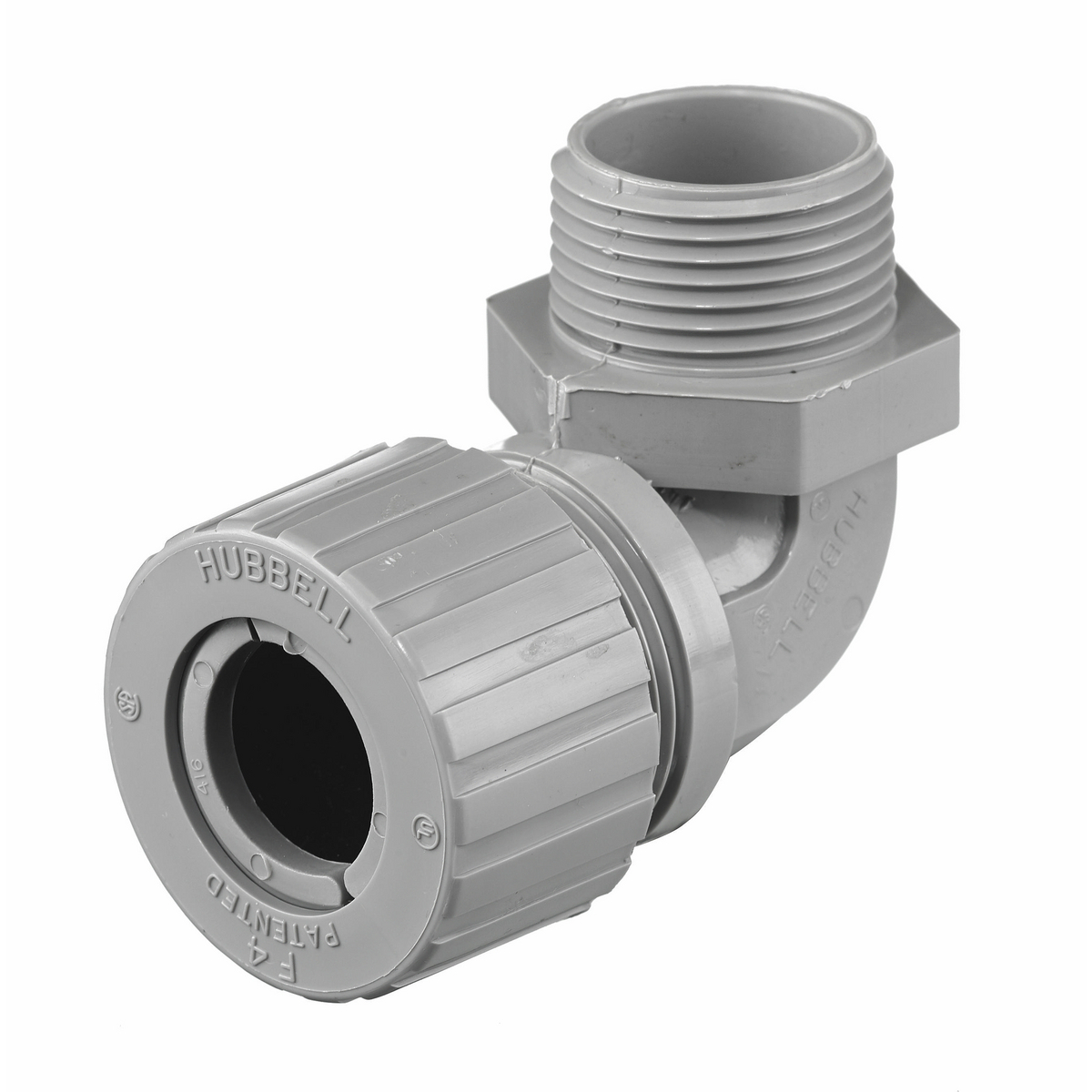 NHC1043CR NHC 90 deg Form 4 Standard Cord Connector, 1 in MNPT Trade, (1) Conductors, 0.88 to 1 in Cable Openings, Nylon, Smooth