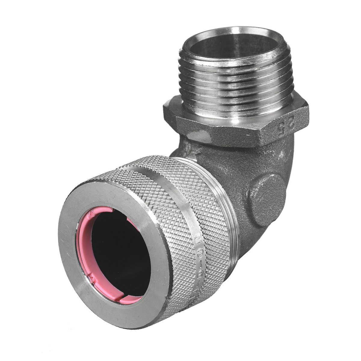 NHC1044 NHC 90 deg Form 4 Standard Cord Connector, 1 in MNPT Trade, (1) Conductors, 1 to 1.13 in Cable Openings, Aluminum, Machined