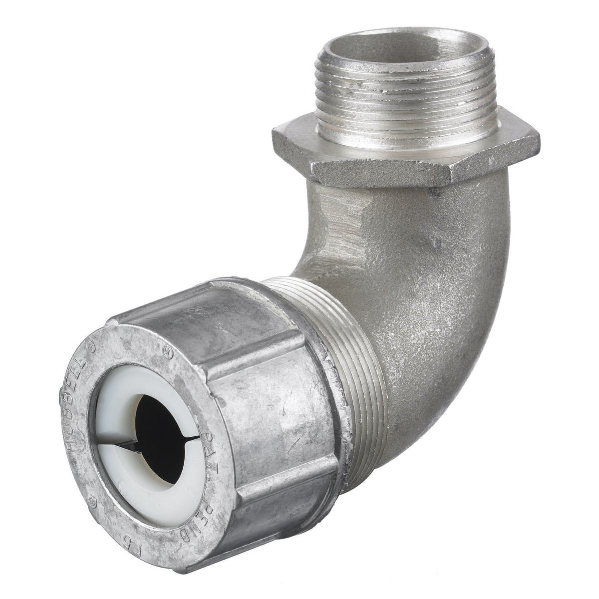 NHC1066 NHC 90 deg Form 6 Standard Cord Connector, 2 in MNPT Trade, (1) Conductors, 1.38 to 1.5 in Cable Openings, Aluminum/Cast, Machined