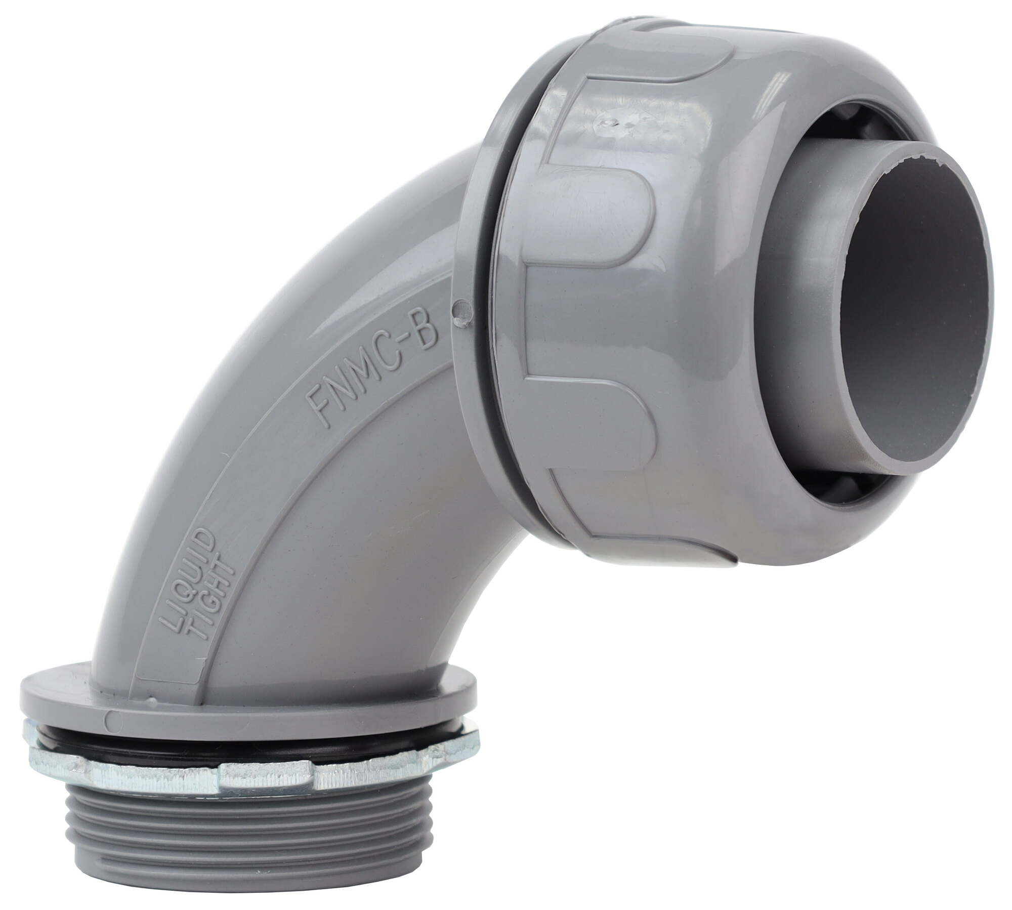 NLT90100 Insulated Liquid Tight Conduit Connector With Polypropylene Sealing Ring, 1 in Trade, 90 deg, PVC