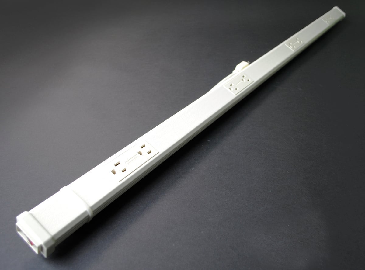 Non-Metallic Cord-Ended Plugmold; 120 Volt, 15 Amp, 8 Outlet, Ivory