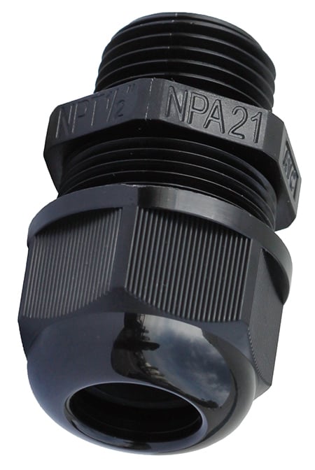 NSR100L Strain Relief Electrical Connector, 1 in Trade, 0.709 to 0.984 in Cable Openings, Nylon