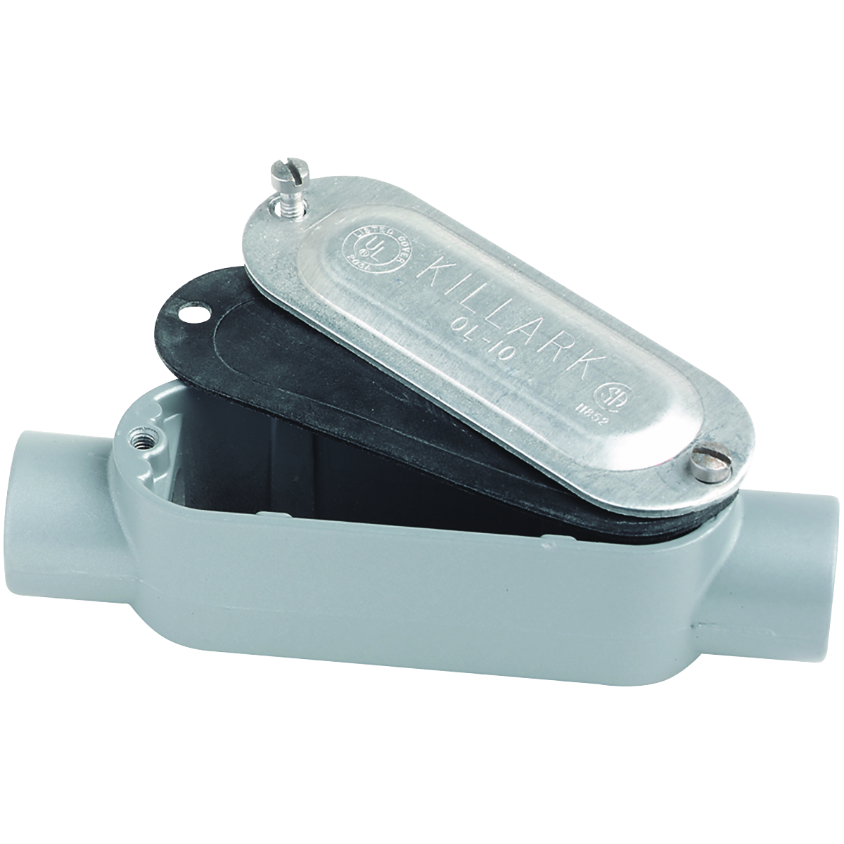 OC-2MCG O Series Type-C Conduit Body With Cover, Gasket, Stainless Steel Screw, 3/4 in Hub, 7 cu-in Capacity, Malleable Iron, Tri-Coated
