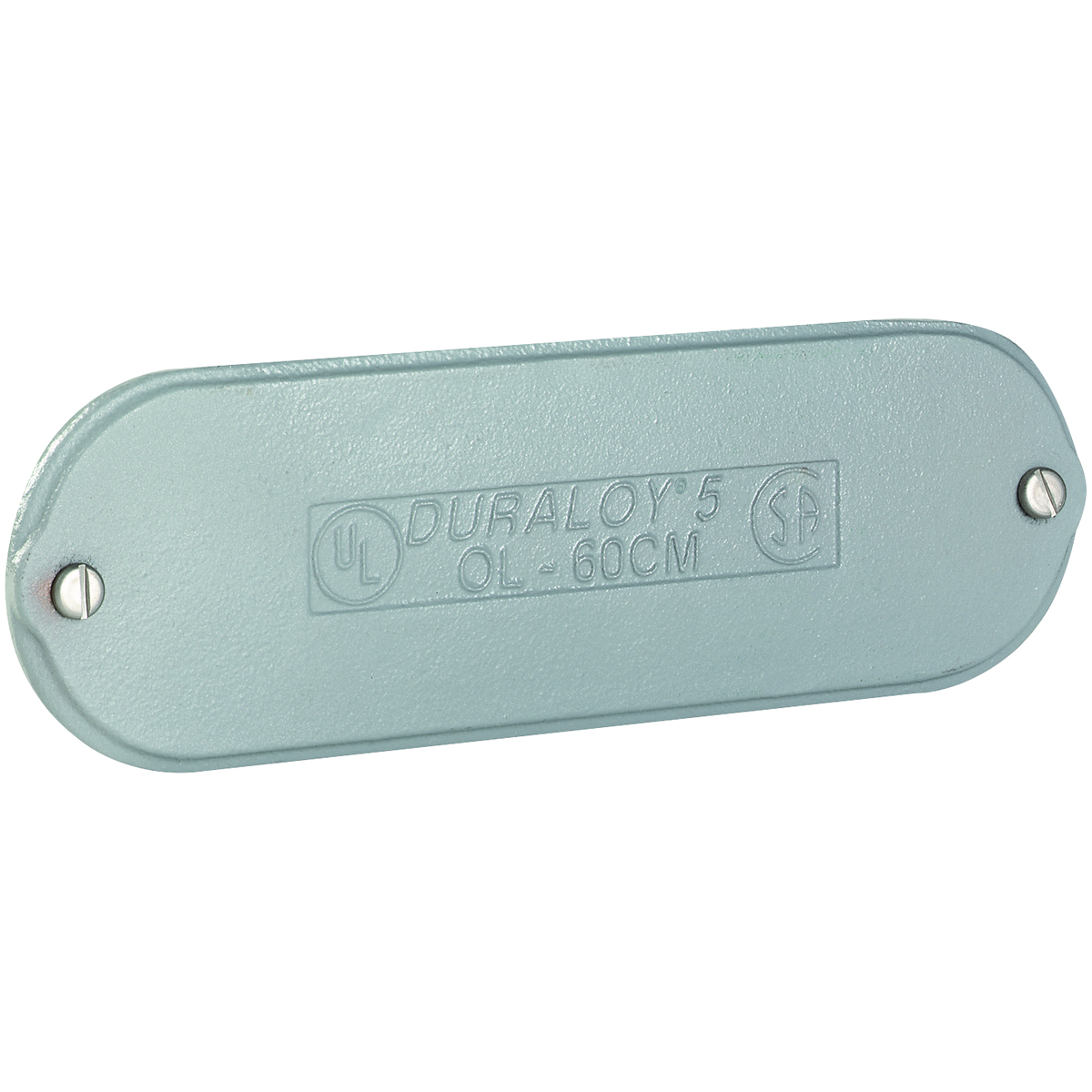 OL-10CM Conduit Body Cover, 1/2 in Hub, For Use With DURALOY 5/O Series Fitting, Cast Iron, Tri-Coated