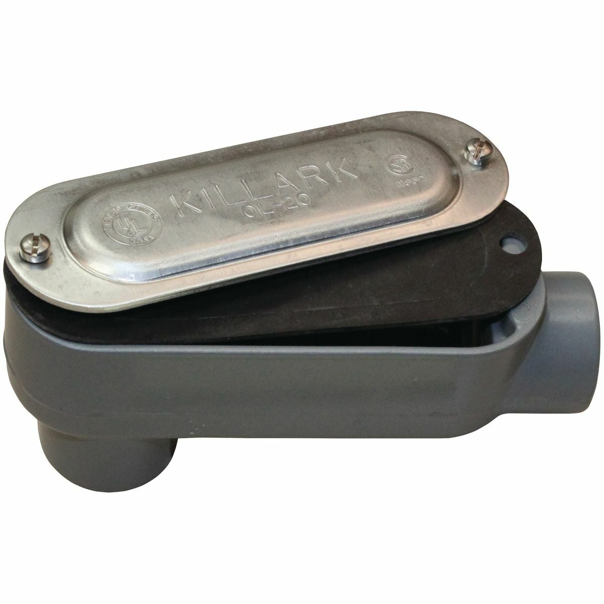 OLB-5CG-S O Series Type LB Conduit Body, 1-1/2 in Hub, 36 cu-in Capacity, Copper Free Aluminum, Electrostatic Powder Coated