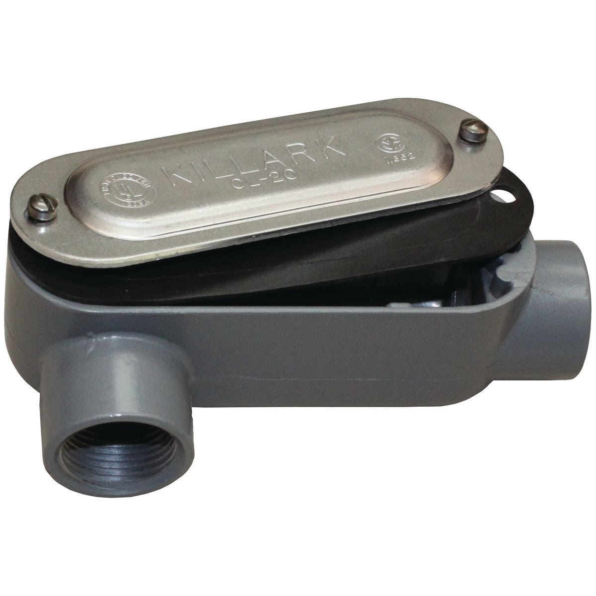 OLR-2CG O Series Type LR Conduit Body, 3/4 in Hub, 7 Form, 7 cu-in Capacity, Aluminum, Powder Coated