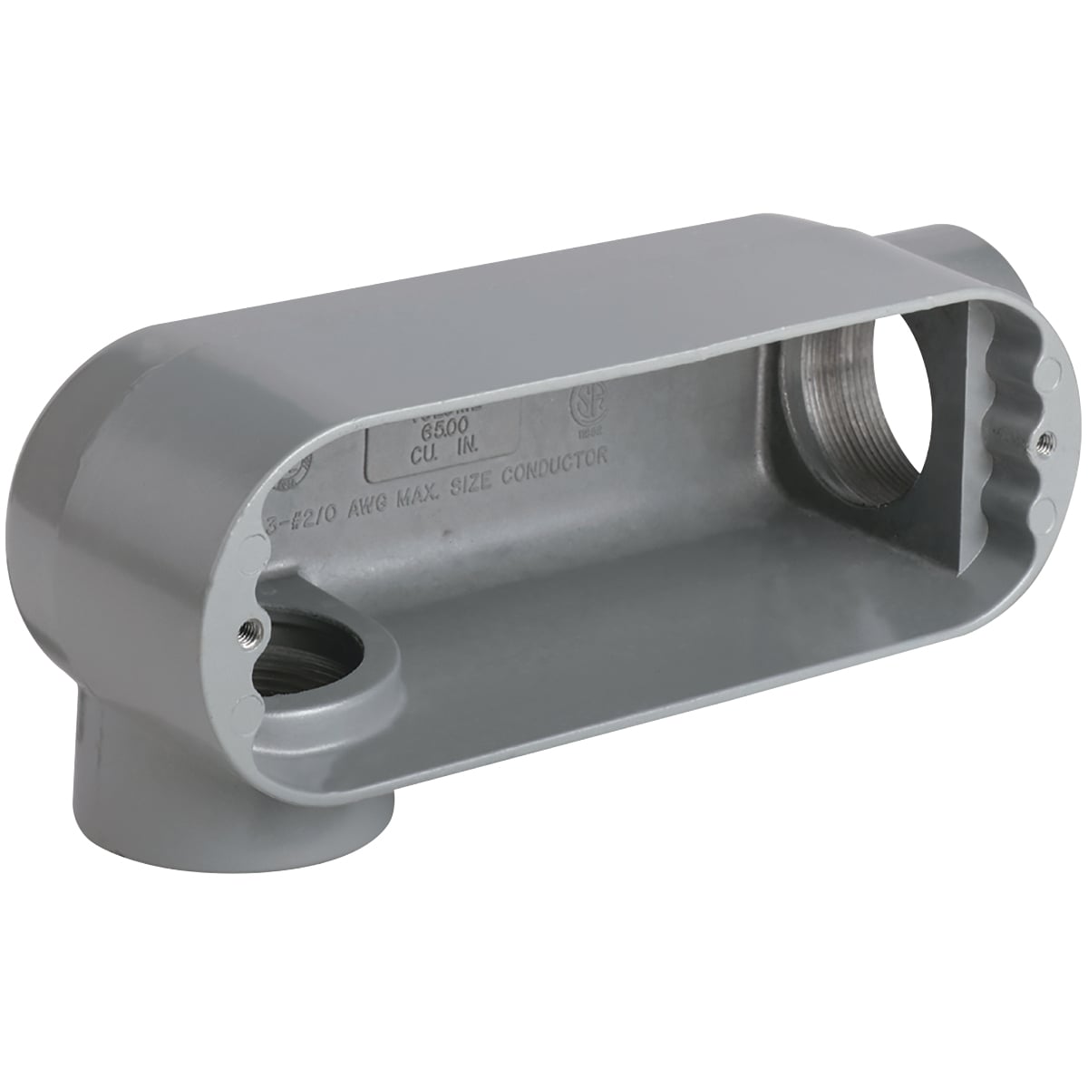 OLR-2M O Series Type LR Conduit Body, 3/4 in Hub, 7 Form, 7 cu-in Capacity, Iron, Tri-Coated