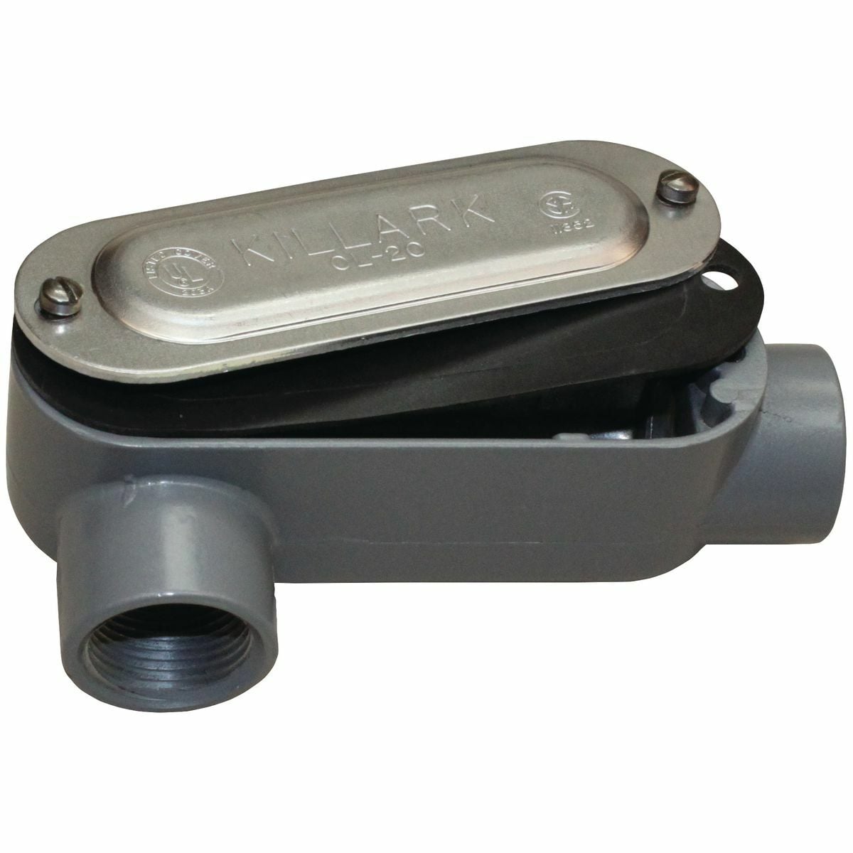 OLR-4CG O Series Type LR Conduit Body With Cover, Gasket, Stainless Steel Screw, 1-1/4 in Hub, 32 cu-in Capacity, Copper Free Aluminum, Electrostatic Powder Coated