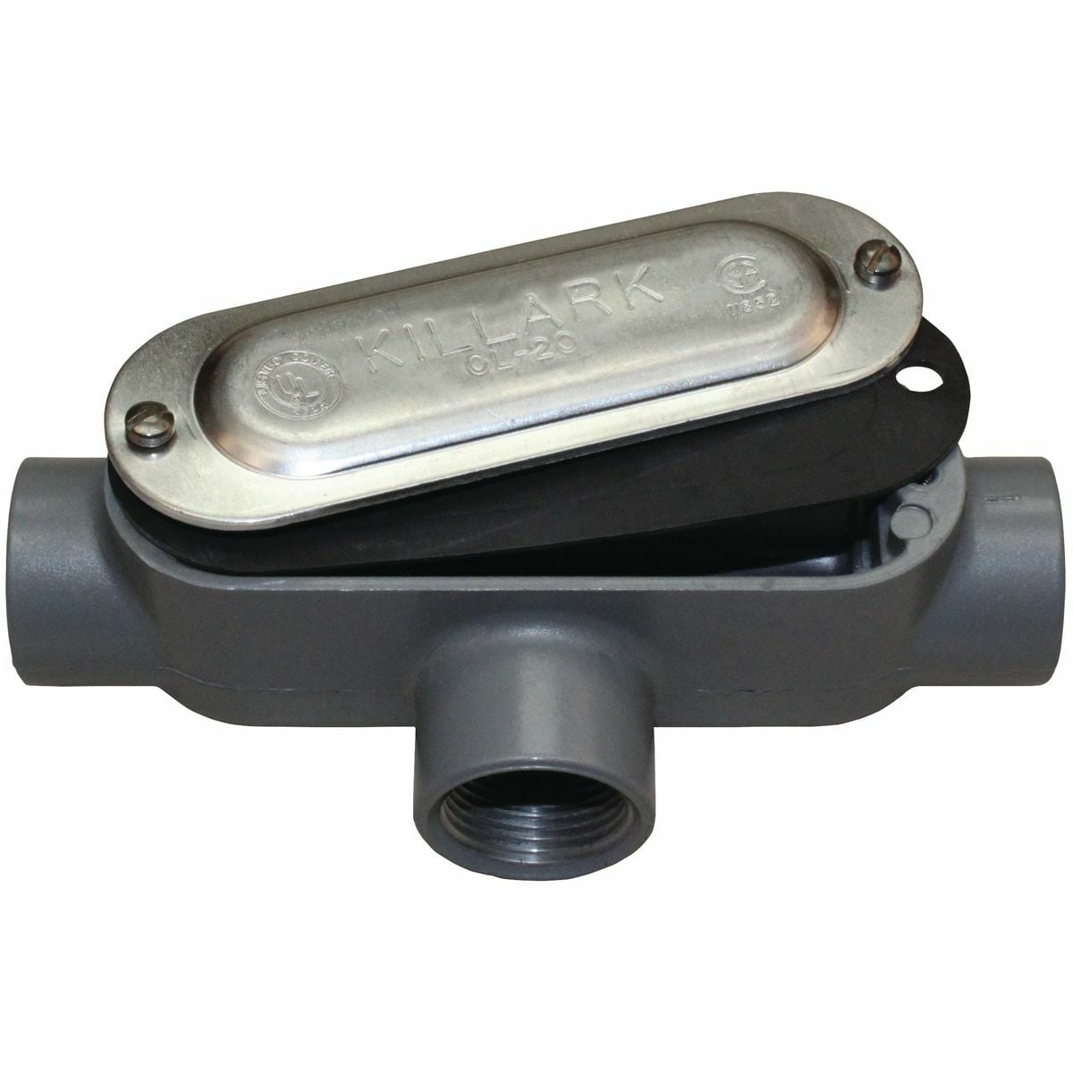OT-1CG O Series Type T Conduit Body, 1/2 in Hub, 5 Form, 4 cu-in Capacity, Aluminum, Powder Coated