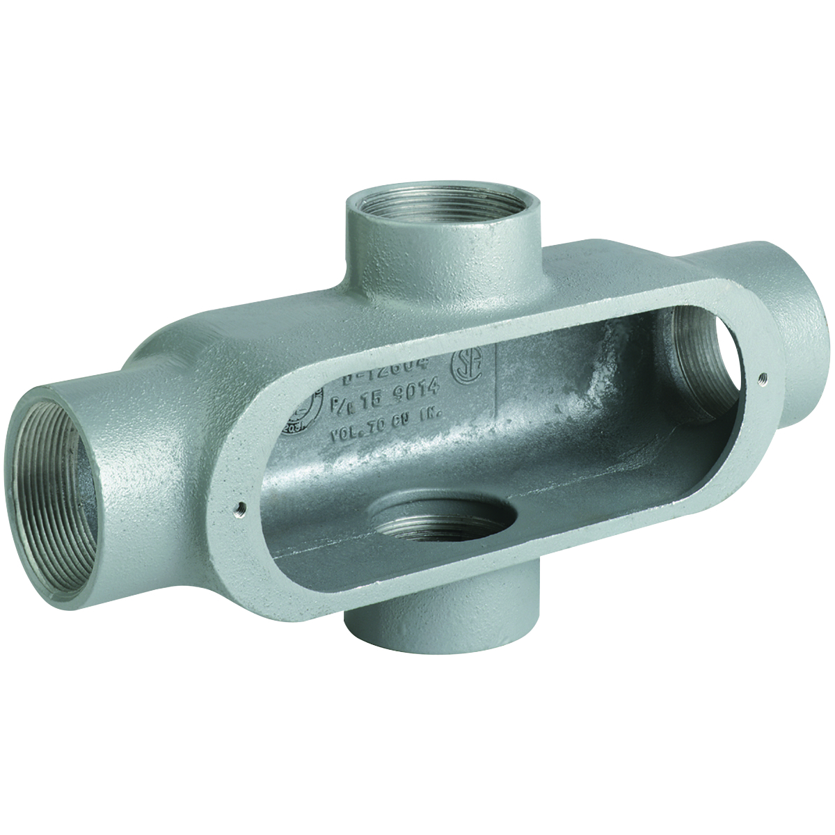 OX-3M O Series Type X Conduit Body, 1 in Hub, Form 5 Form, 12 cu-in Capacity, Iron, Tri-Coated