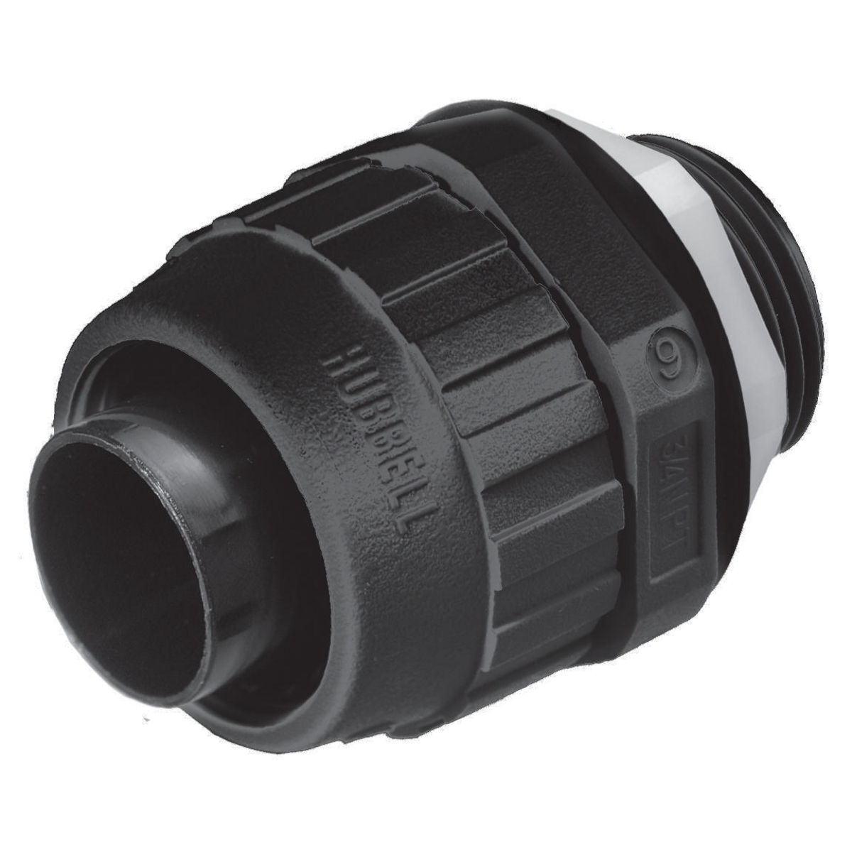 P050NBKA Non-Metallic Straight Male Standard Liquidtight Connector, 1/2 in Trade, Nylon, Smooth