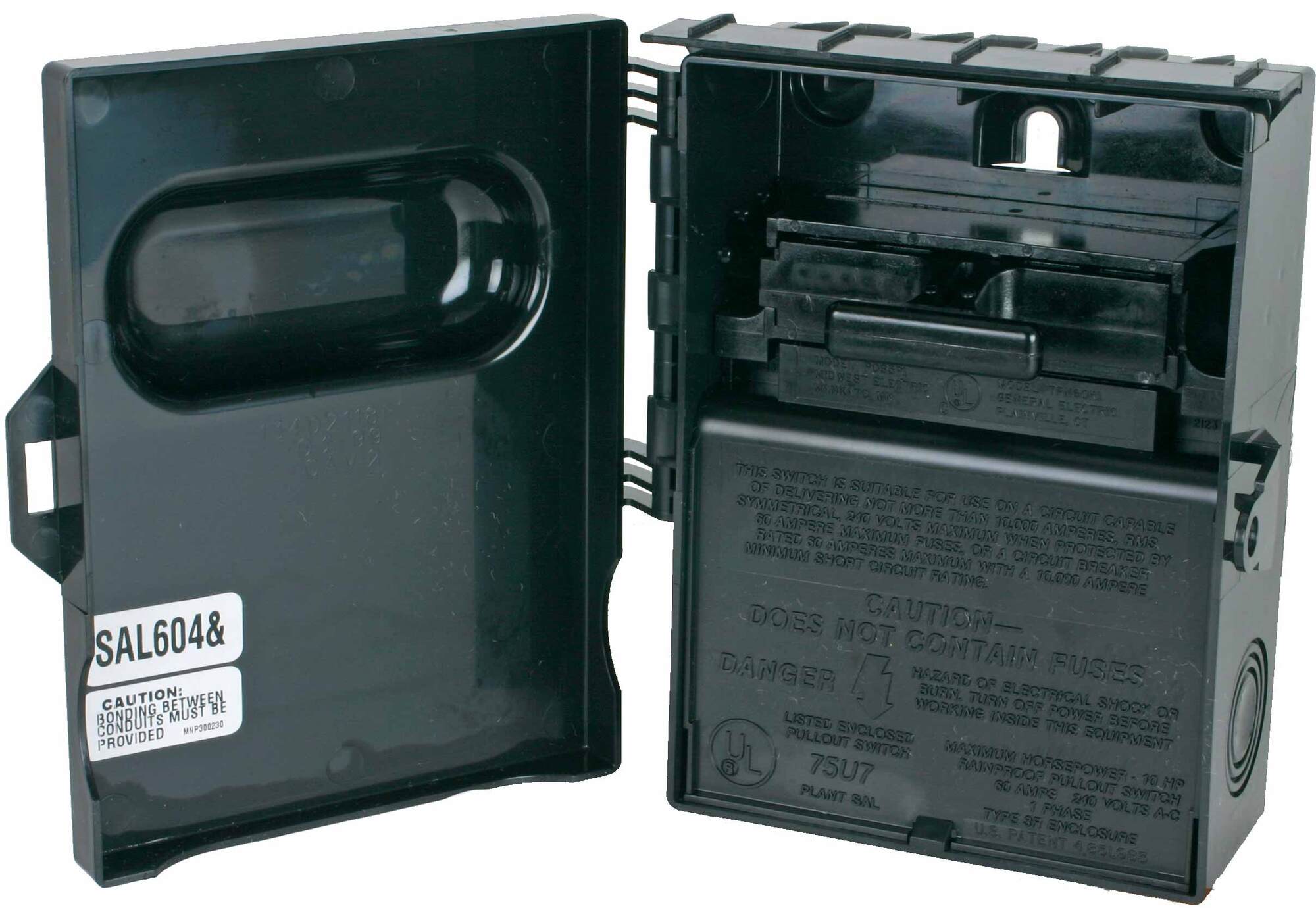 P065P1 Midwest GE Non-Fused Pull-Out AC Disconnect Switch, 120/240 V AC, 60 A, 10 hp, 2 Poles