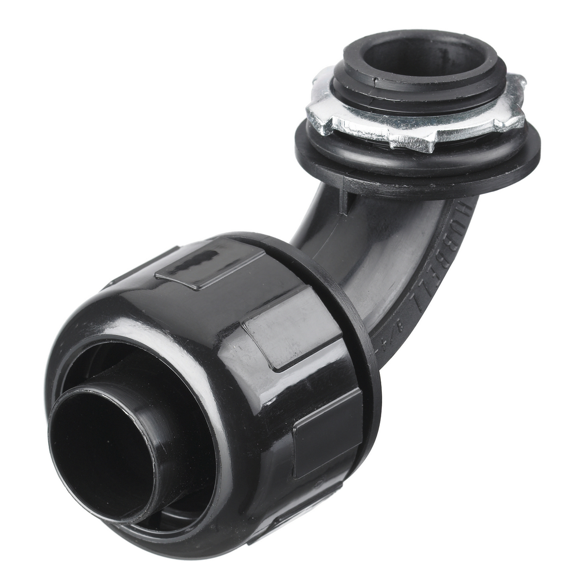 P0759NBK Fixed Male Non-Metallic Standard Liquidtight Connector, 3/4 in Trade, 90 deg, Nylon, Smooth