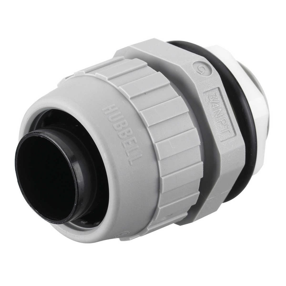 P075NGYA Non-Metallic Straight Male Standard Liquidtight Connector, 3/4 in Trade, Nylon, Smooth