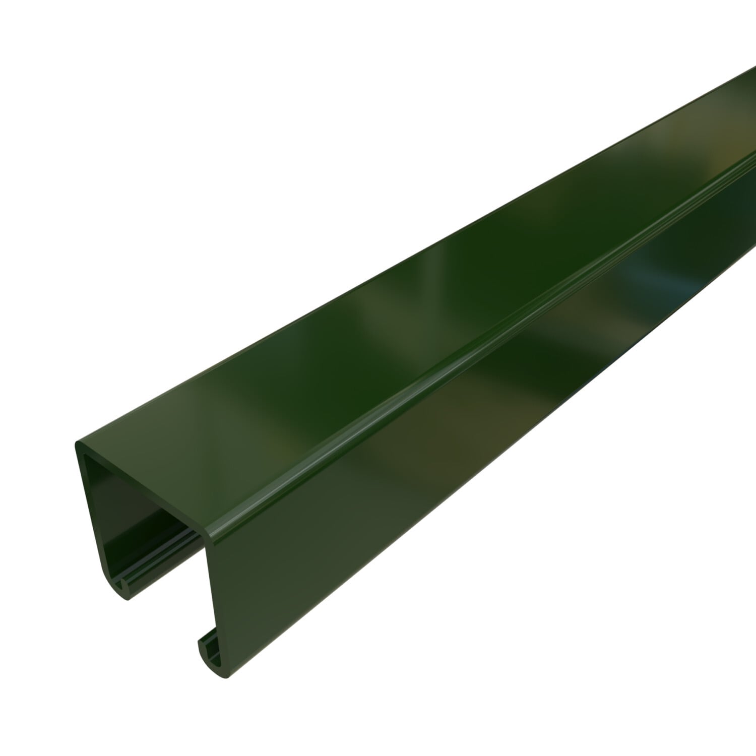 P1000-10GR Deep Solid Strut Channel, 10 ft x 1-5/8 inch x 1-5/8 inch, Green Steel, 12 Gauge