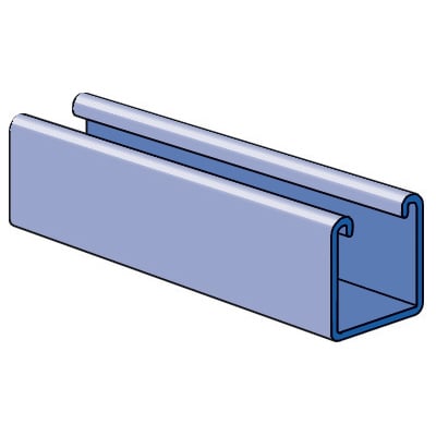 P1000HS-10PG P1000 Channel, 10 ft L 1-5/8 in W 1-5/8 in D 12 ga THK, Low Carbon Steel, Pre-Galvanized Zinc, Domestic