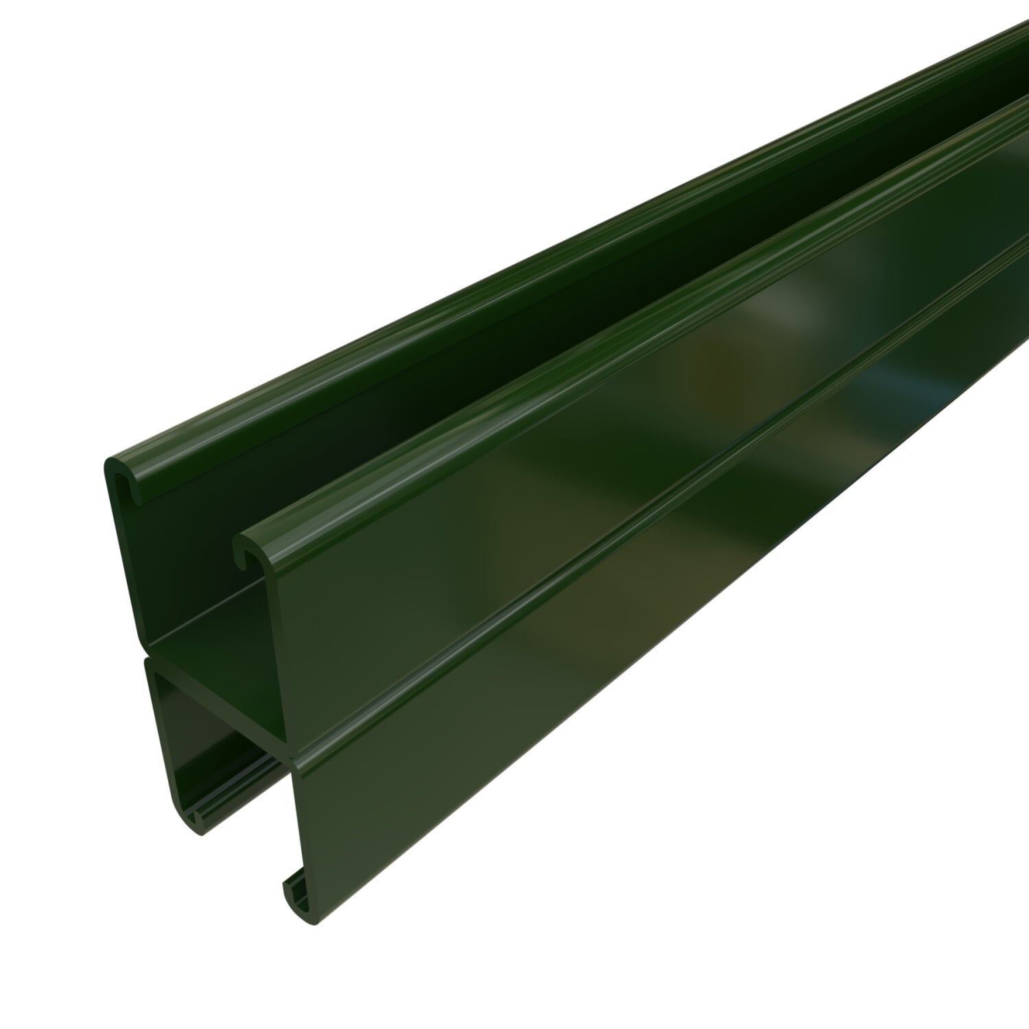 P1001-10GR P1001 Back-To-Back Solid Strut Channel, 10 ft L 1-5/8 in W 3-1/4 in D 12 ga THK, Low Carbon Steel, Perma-Green III, Domestic