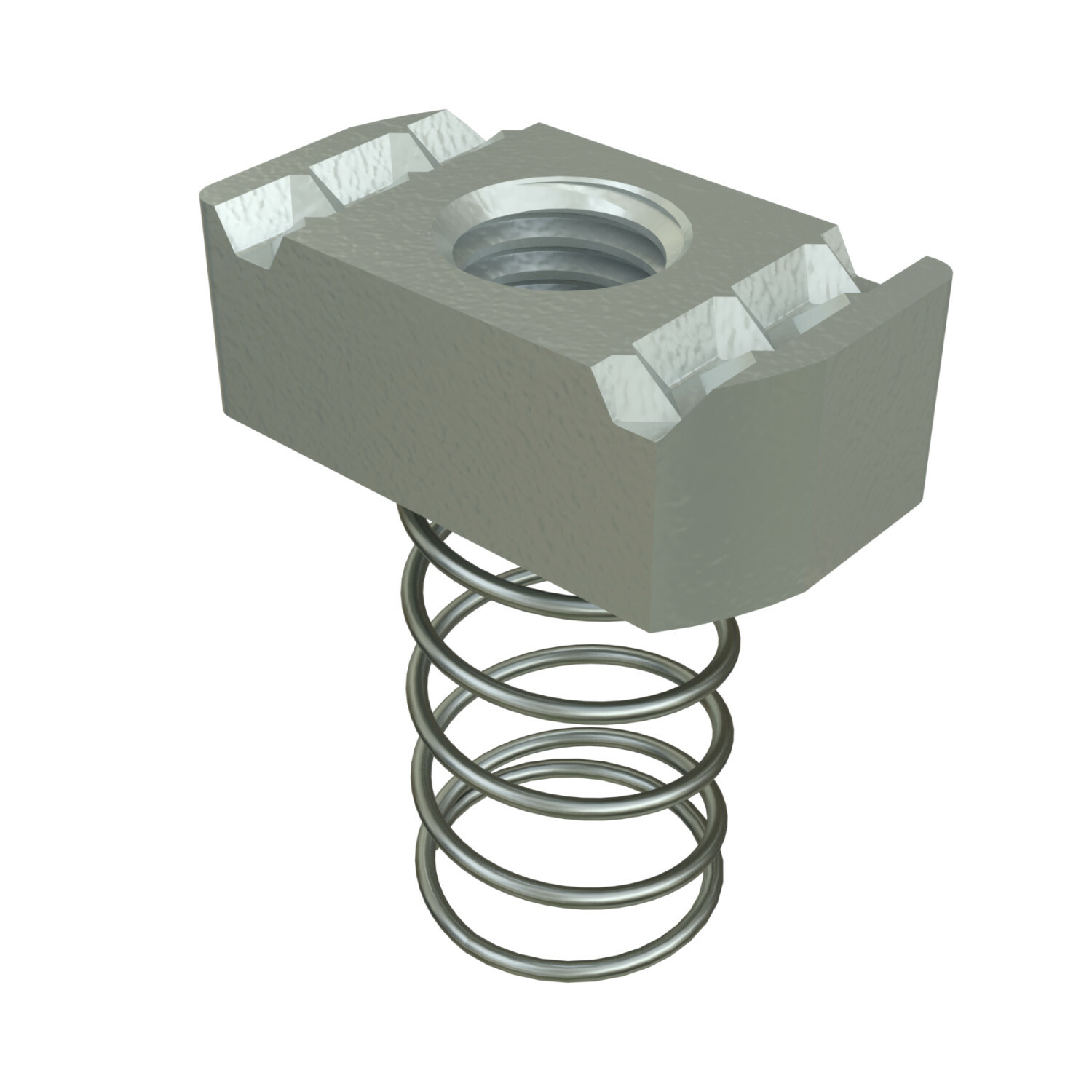 UNISTRUT CHANNEL NUT, 1/2"-13, 3/4"x 1-3/4"x 1-23/64", WITH STD SPRING, HG