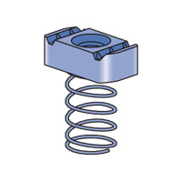 P1010T-EG Channel Nut With Spring, For Use With P1000, P1100, P2000 and P3000 Channels, 1/2-13 Thread, Mild Steel