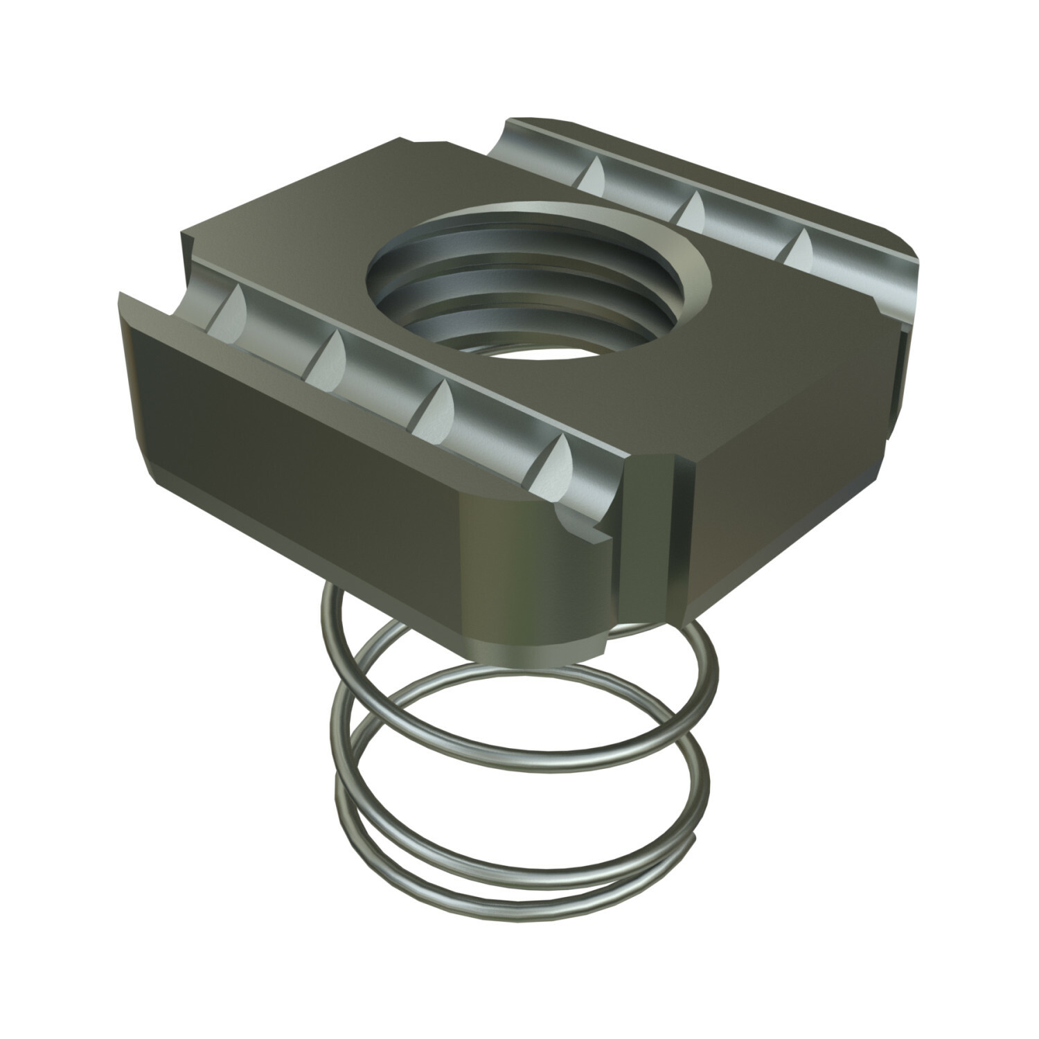 UNISTRUT CHANNEL NUT, 5/8"-11, 1.345"x 1-1/2"x 1-1/4", WITH STD SPRING, EG
