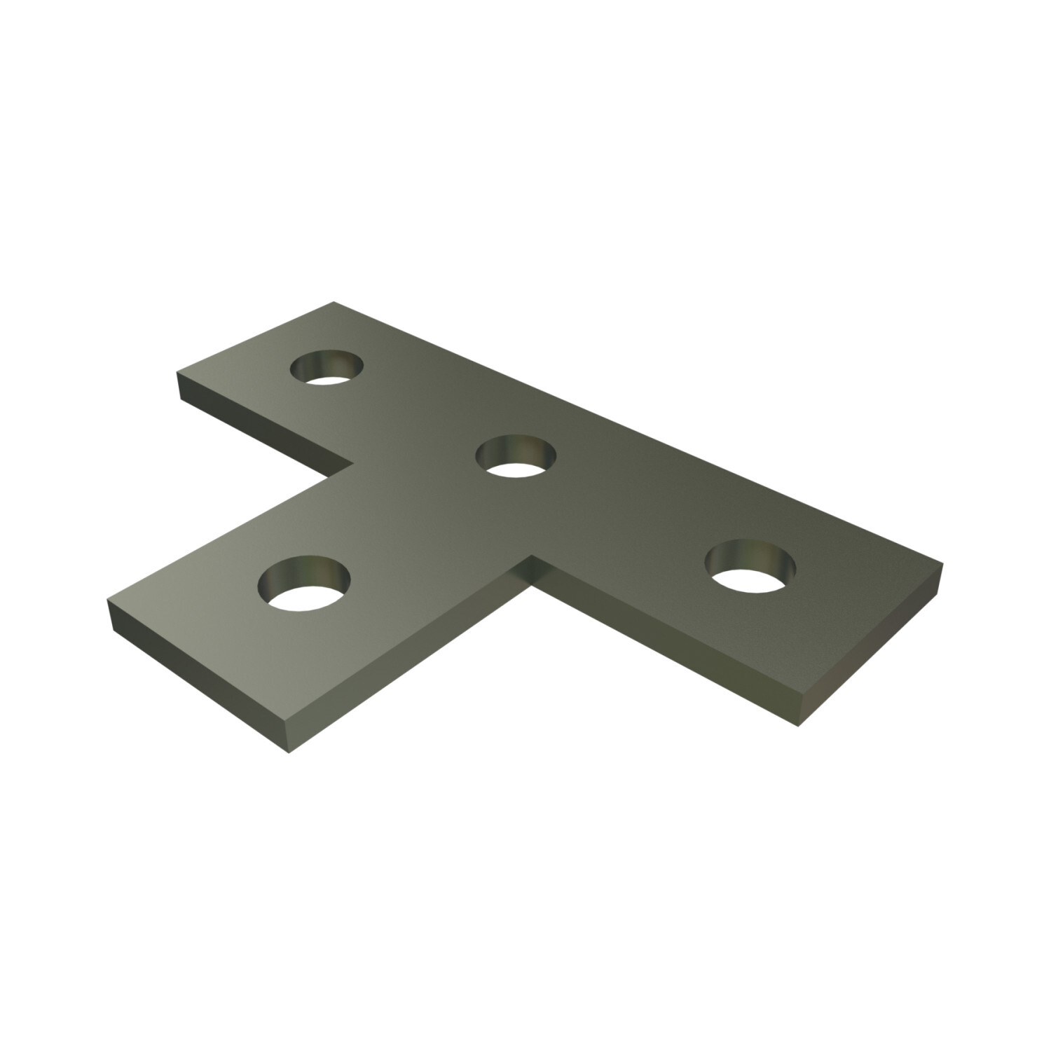 P1031-EG Flat Plate Fitting, 4 Holes, 5-3/8 in L x 3-1/2 in W x 0.22 to 0.25 in THK, Steel