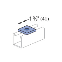 P1064-EG Square Flat Plate Fitting, 1 Hole, 1-5/8 in W x 1-1/4 in THK, 33 Stainless Steel