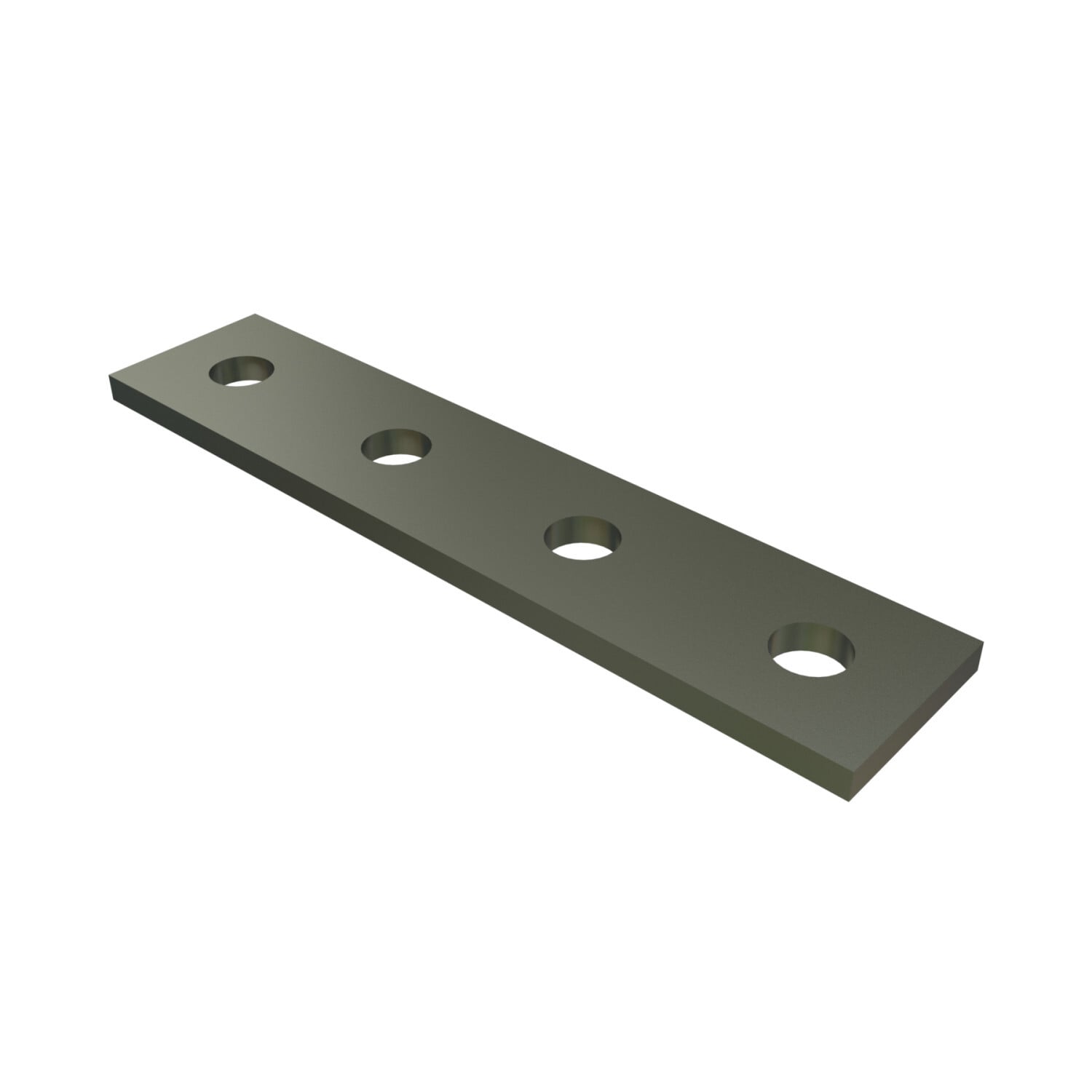 P1067-EG Flat Plate Fitting, 4 Holes, 7-1/4 in L x 1-5/8 in W x 1/4 in THK, Steel