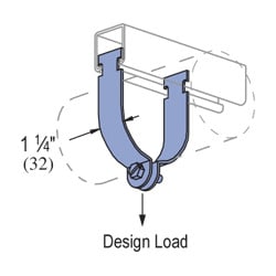 P1115-HG Pipe Clamp, 1-1/2 in Conduit, 800 lb Load, 1.9 in OD, HRPO Steel