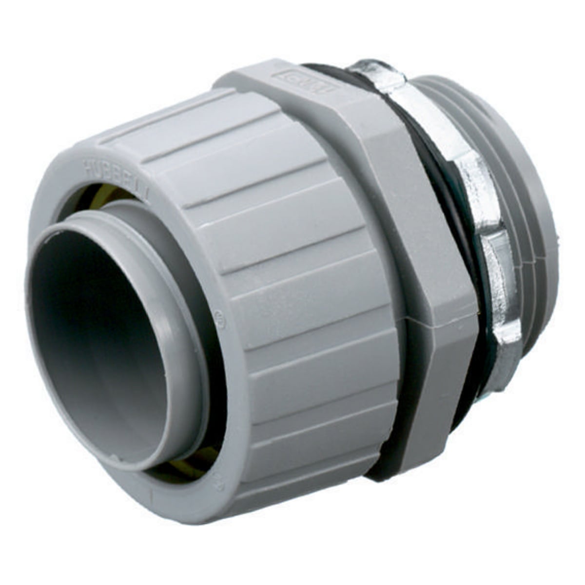 P125NGY Non-Metallic Straight Male Standard Liquidtight Connector, 1-1/4 in Trade, Nylon, Smooth