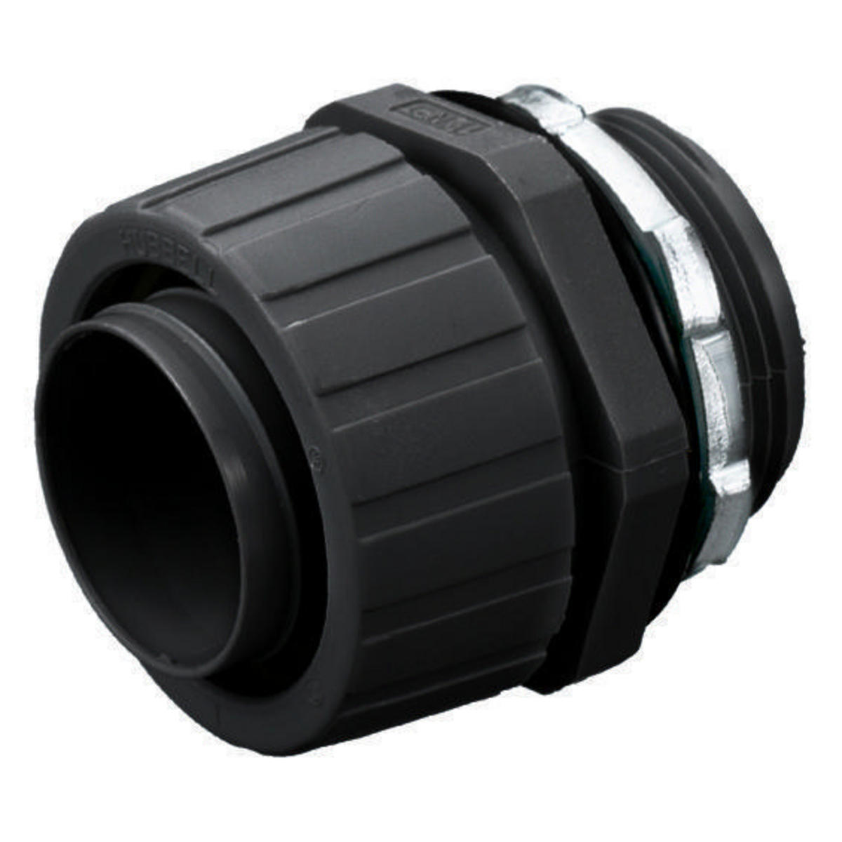 P150NBK Non-Metallic Straight Male Standard Liquidtight Connector, 1-1/2 in Trade, Nylon, Smooth