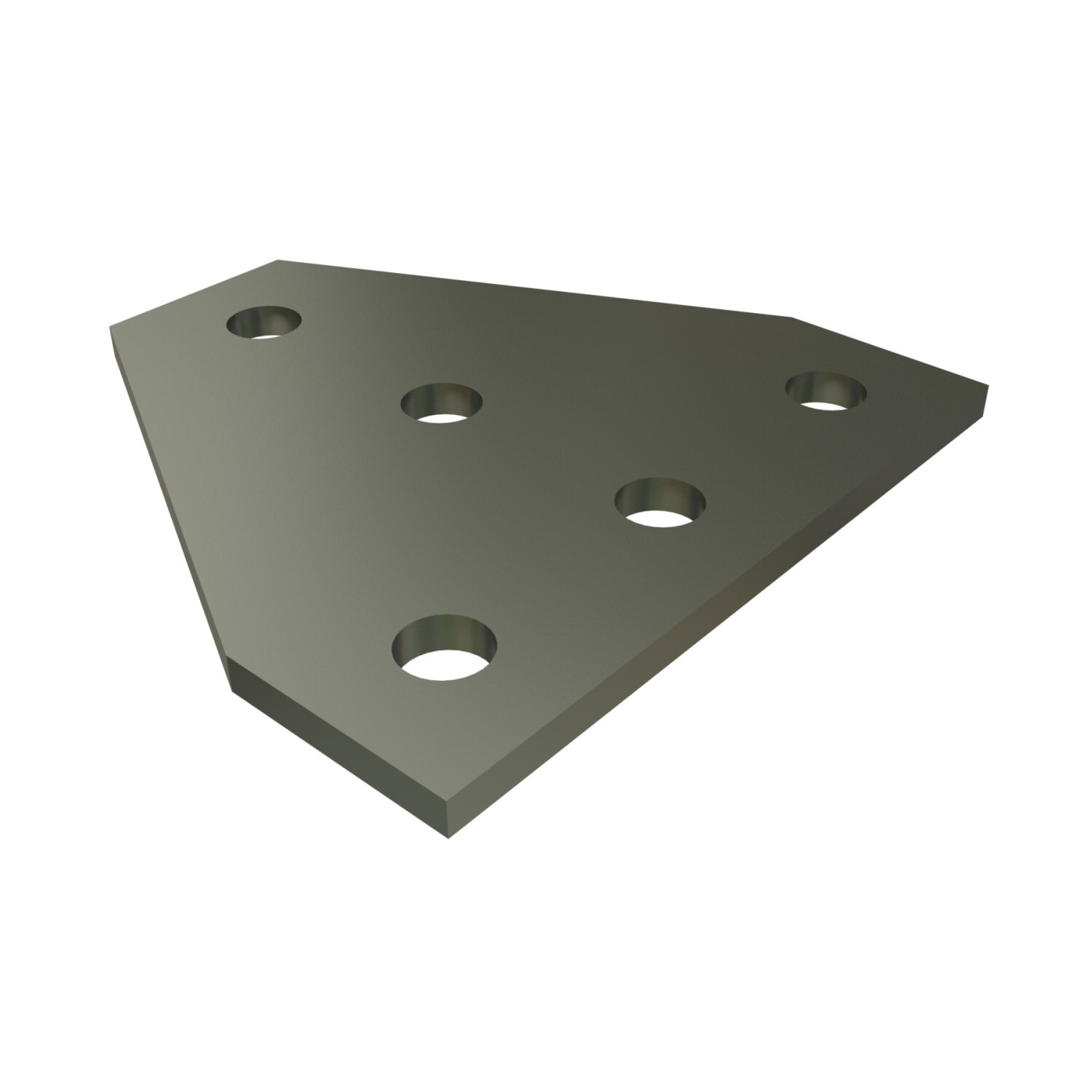 P1726-EG Channel Flat Plate Fitting, 5 Holes, 5-3/8 in L x 1-5/8 in W x 1/4 in THK, HRPO Steel