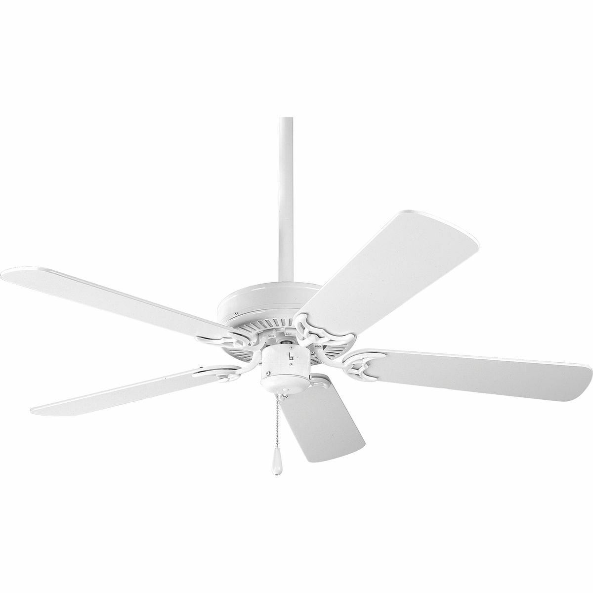 P2500-30 Pre-Wired Traditional Ceiling Fan With (5) Reversible White/Washed Oak Blades, 12 deg Blade Pitch, Steel Housing, Fiberboard Blade, 3053 cfm Flow Rate