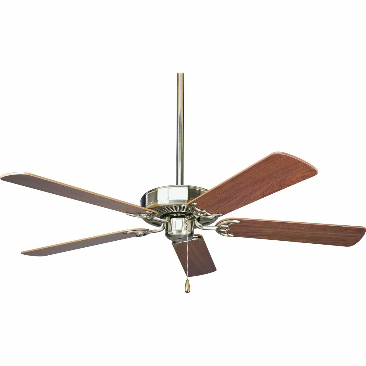 P2501-09 Pre-Wired Transitional Ceiling Fan With (5) Reversible Cherry/Natural Cherry Blades, 12 deg Blade Pitch, Steel Housing, Fiberboard/MDF Blade, 4406 cfm Flow Rate