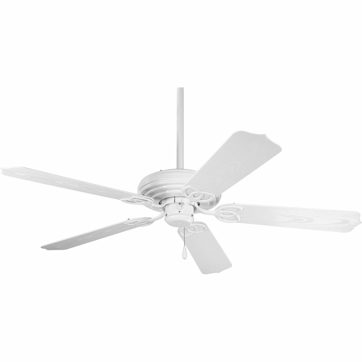 P2502-30 Pre-Wired Traditional Ceiling Fan With (5) White Blades, 12 deg Blade Pitch, Steel Housing, ABS Blade, 4245 cfm Flow Rate