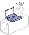 P2864-EG Square Channel Washer, 1 Holes, 1-5/8 in W x 1/4 in THK, Steel