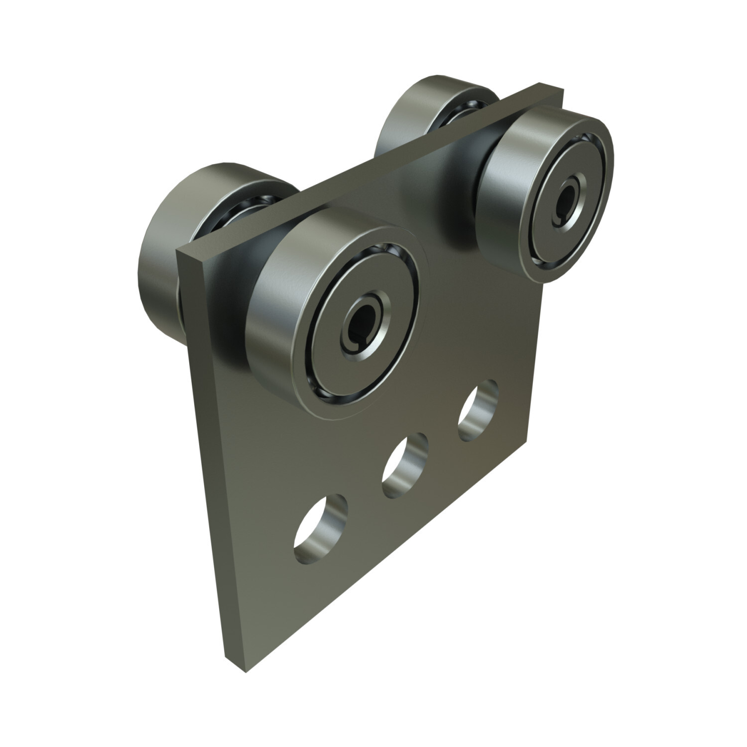 P2950-EG 3-Hole Trolley Assembly, 3-13/32 in H, 4 Wheels, For Use With 1-5/8 in Channel, Steel