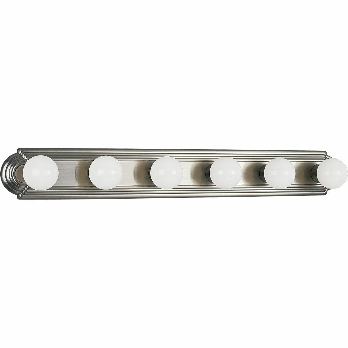 P3026-09 Broadway Bath and Vanity Light, (6) G40 Lamp, 120 V AC, Nickel Plated Housing