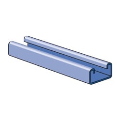 P4100-10PG Solid Strut Channel, 10 ft x 1-5/8 inch x 13/16 inch, Pre-galvanized Steel, 14 Gauge