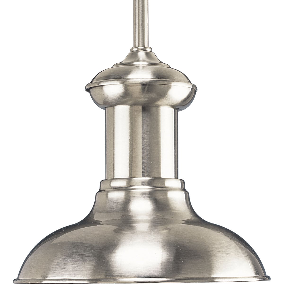 P5023-09 Brookside Mini Pendant, (1) A19 Lamp, 120 VAC, Brushed Nickel Plated Housing