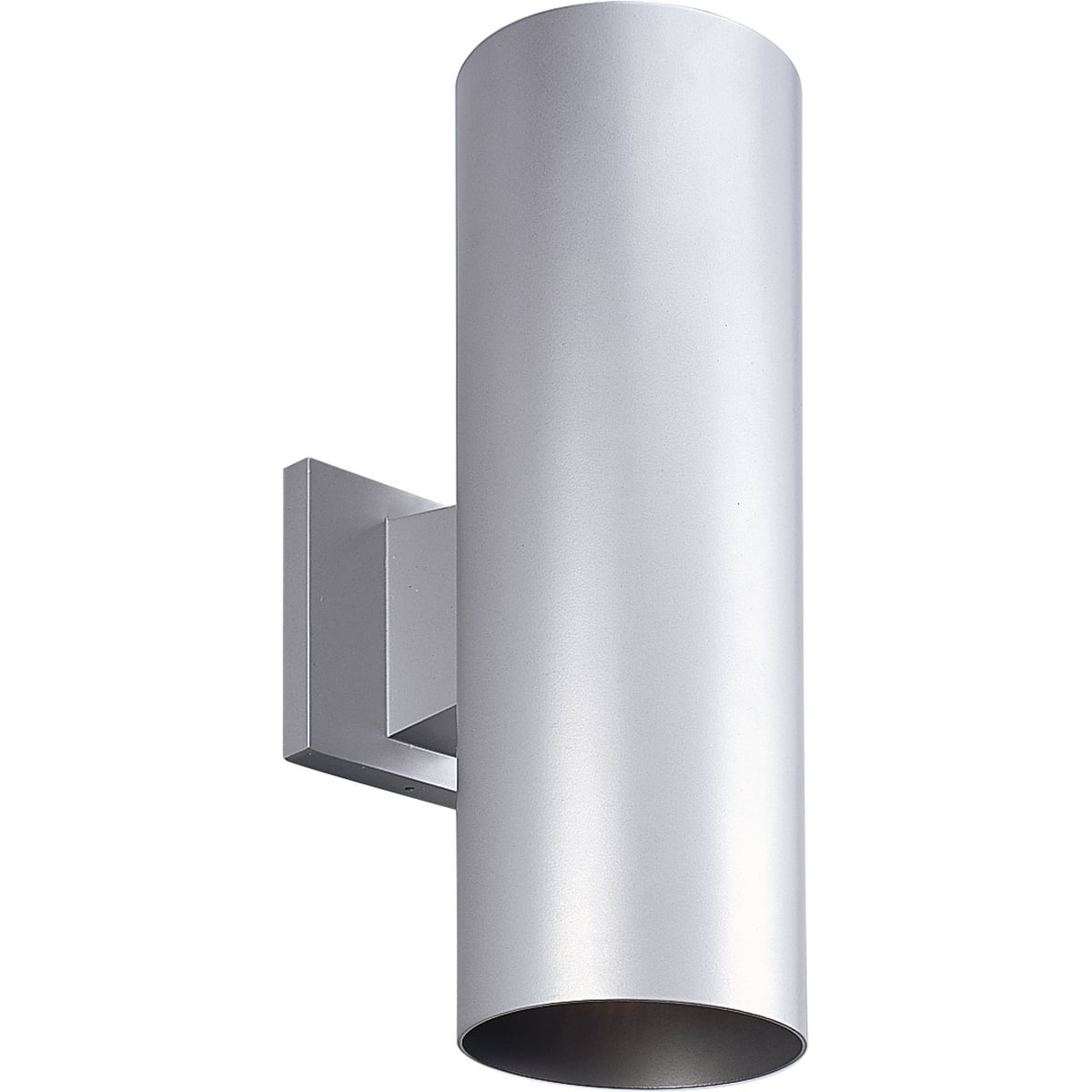 P5675-82 Contemporary/Modern Cylinder Outdoor Wall Fixture, (2) Lamp, 120 V AC, Metallic Gray Powder Coated Painted Housing